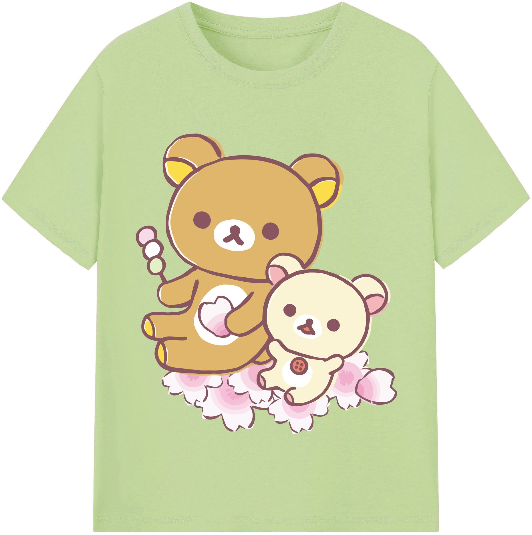（画像用） リラックマ リラックマ キイロイトリ Rilakkuma Korilakkuma Kiiroitori 綿100％半袖Tシャツ（フロントプリント）